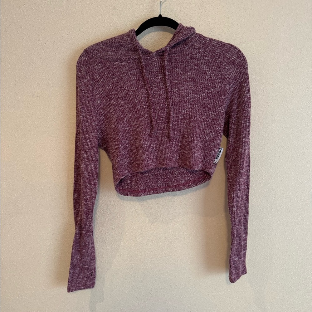 Gymshark Marled Plum Cropped Hoodie